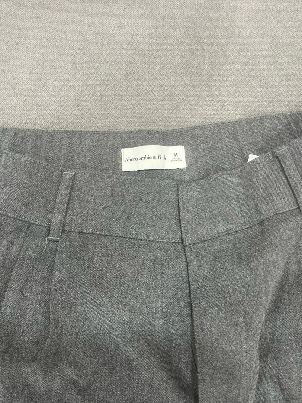 Abercrombie and Fitch Wide Leg Gray Pleated Trousers - Picture 2 of 3
